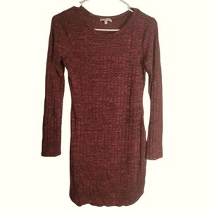 Charlotte russe medium bodycon thin sweater long sleeve dress maroon black